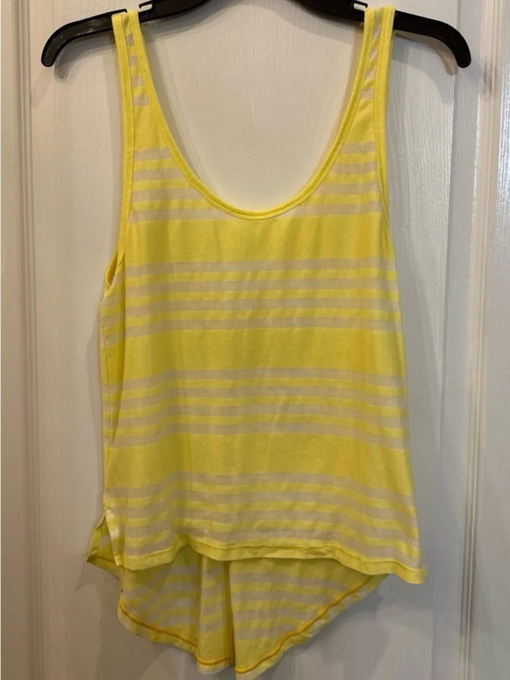 lululemon athletica Yellow and Cream Striped Tank